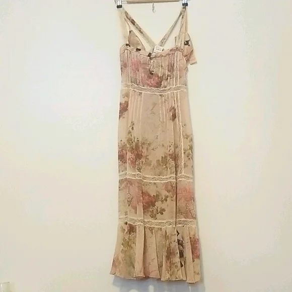 John Galliano Floral Print Peasant Dress - Picture 1 of 13
